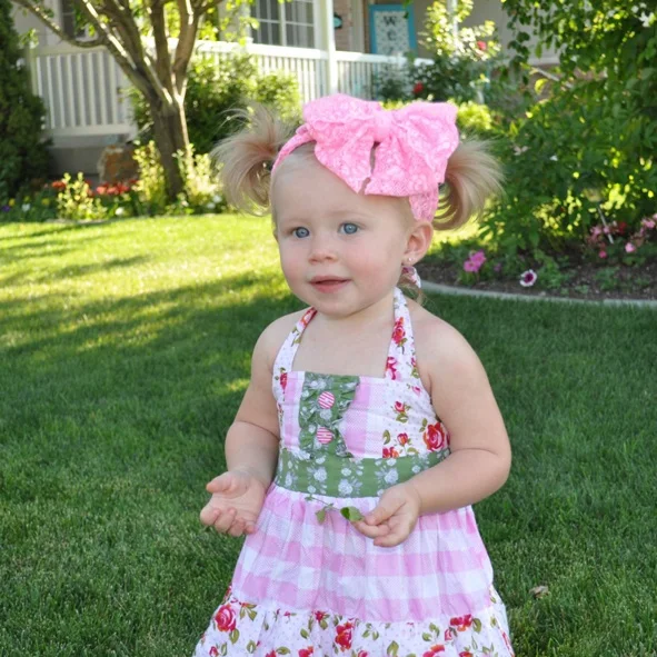 Розничная продажа Симпатичные повязки для маленьких девочек с большим бантом