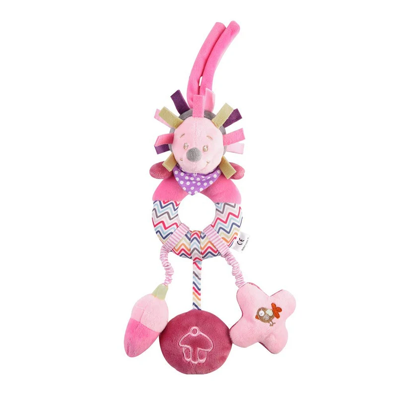 

0-12 months Soft Plush Cartoon Toys Baby Animal Doll Toys Lathe Stroller Hanging Baby Bed Rattle Toys