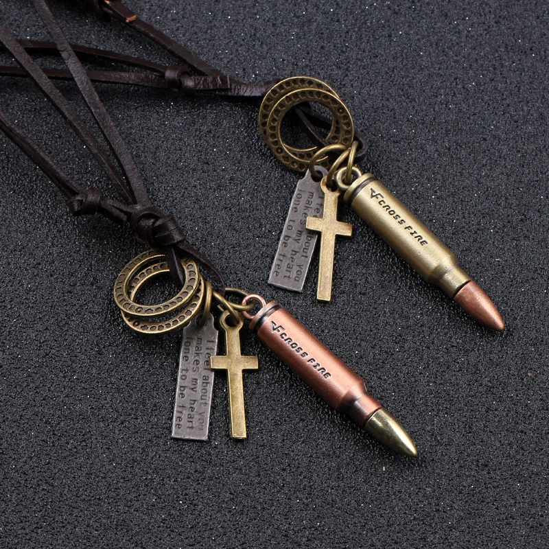 Игровой мир танков WOT Bullet Pendent ожерелье кожаная веревка цепочка в стиле панк