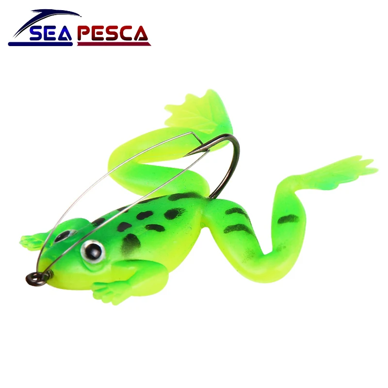 SEAPESCA 4 шт./лот резиновая приманка для рыбы в виде мягкой лягушки 60 мм 5 2 г