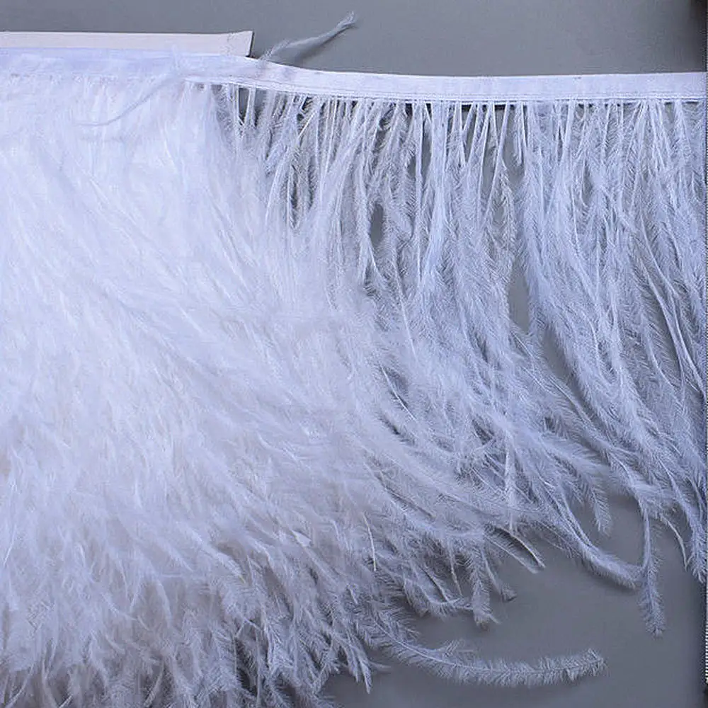 Белая лента с перьями страуса отделкой хвостом для платья вечеринки товары