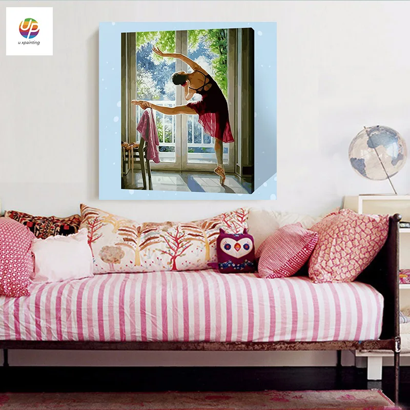 Frameless Digital Painting By Number Practice Dancer Girl Acrylic Paint Abstract Modern Wall Art Canvas For Home Deco | Дом и сад