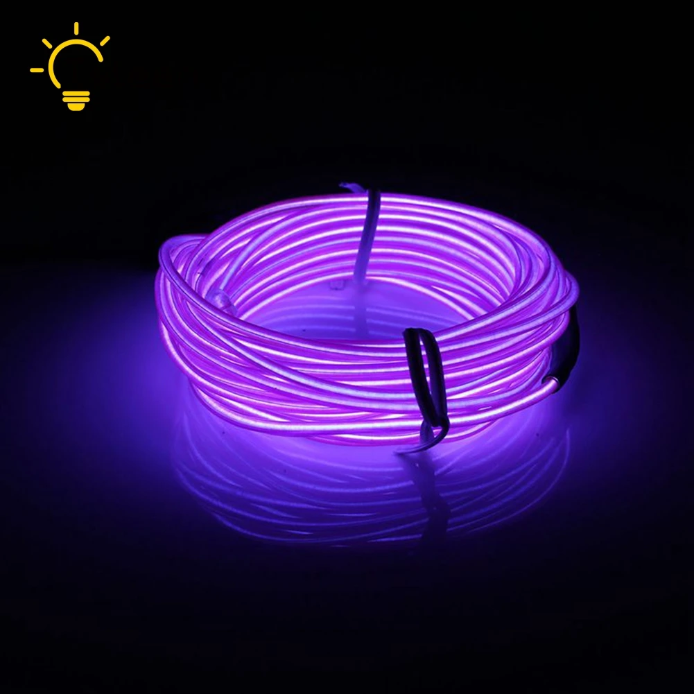 Purple TSLEEN 2 м 4 шт./лот светодиодный неоновый провод светильники 3В несколько Цвета EL провода Кабельная линия для авто-Стайлинг Гостиная светодиодный полосы Neon шнур - Испускаемый цвет: Purple