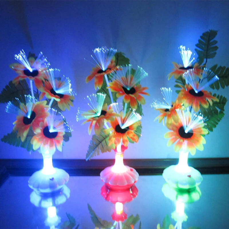 1 PC New LED Artificial flower Optical Fiber Lamp Flower Calla Lily Vase Night Light Decoration for Home Party Decor