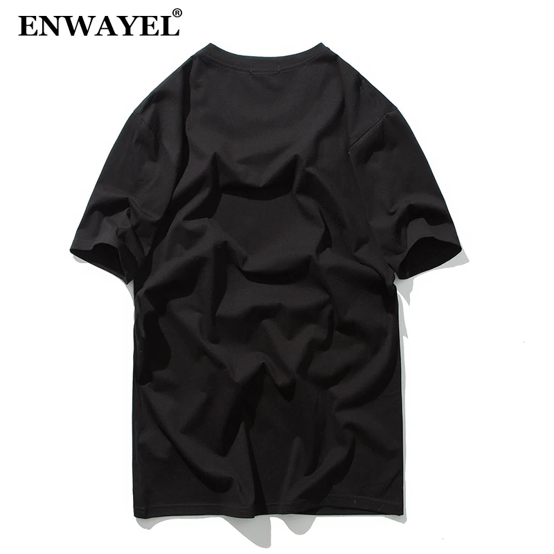 ENWAYEL бренд 2018 новый летний футболка Для мужчин Повседневное мода Slim Fit Stretch