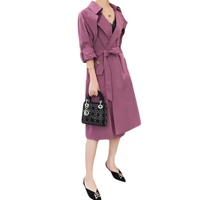 TINTEEN 2019 модный длинный плащ для женщин осень весна тренчи верхняя одежда тонкий