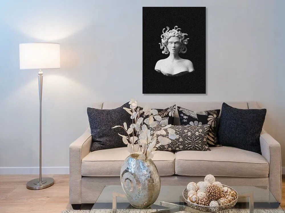 Medusa Gorgon Plaster statue nordic modern portrait Home living Room Bedroom Decor Print Poster Picture Painting Wall Art Canvas