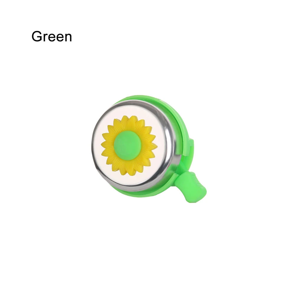 green 1 шт. дети обувь для девочек красочные цветок ромашка велосипедные звонки рога велосипед детский велосипед кольцо звуковой сигнал руля открытый защитный - Цвет: green