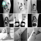 Маленькие размеры 6x6 см разные черные маленькие пары татуировки дизайн секс девушка парень временная татуировка наклейка боди-арт на руках искусственные тату