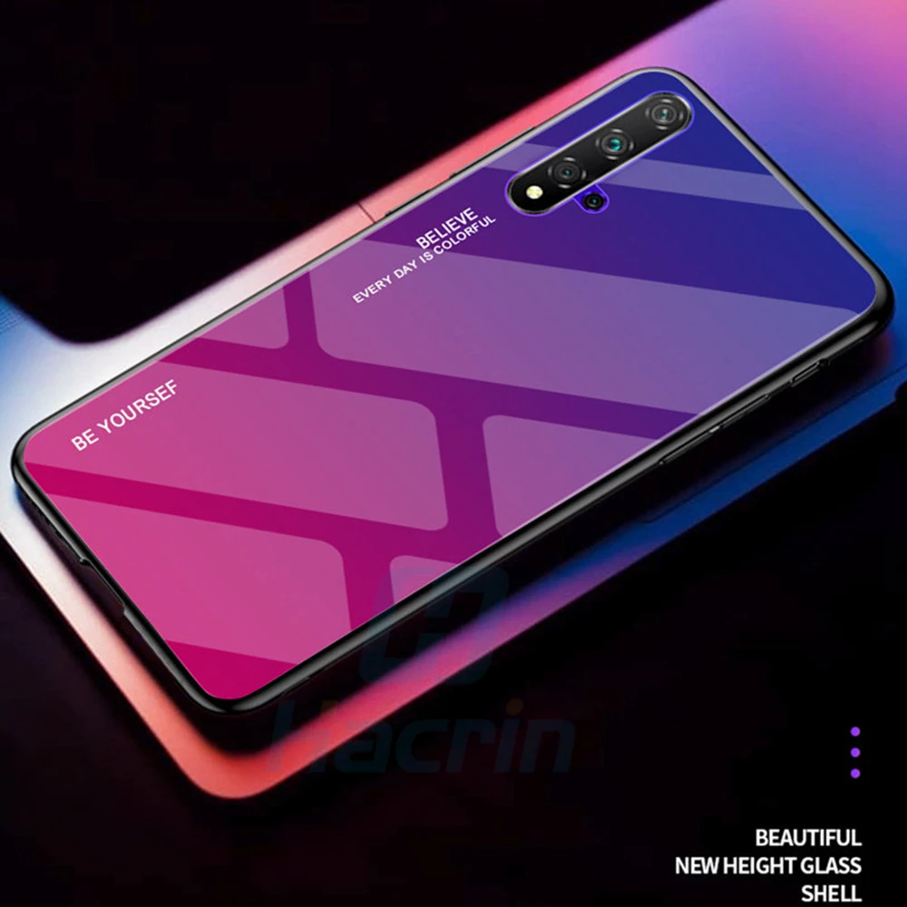 Чехол Hacrin для huawei Honor 20 Pro, чехол из мягкого ТПУ с градиентом, закаленное стекло, бампер, твердая задняя крышка для huawei Honor 20, чехол