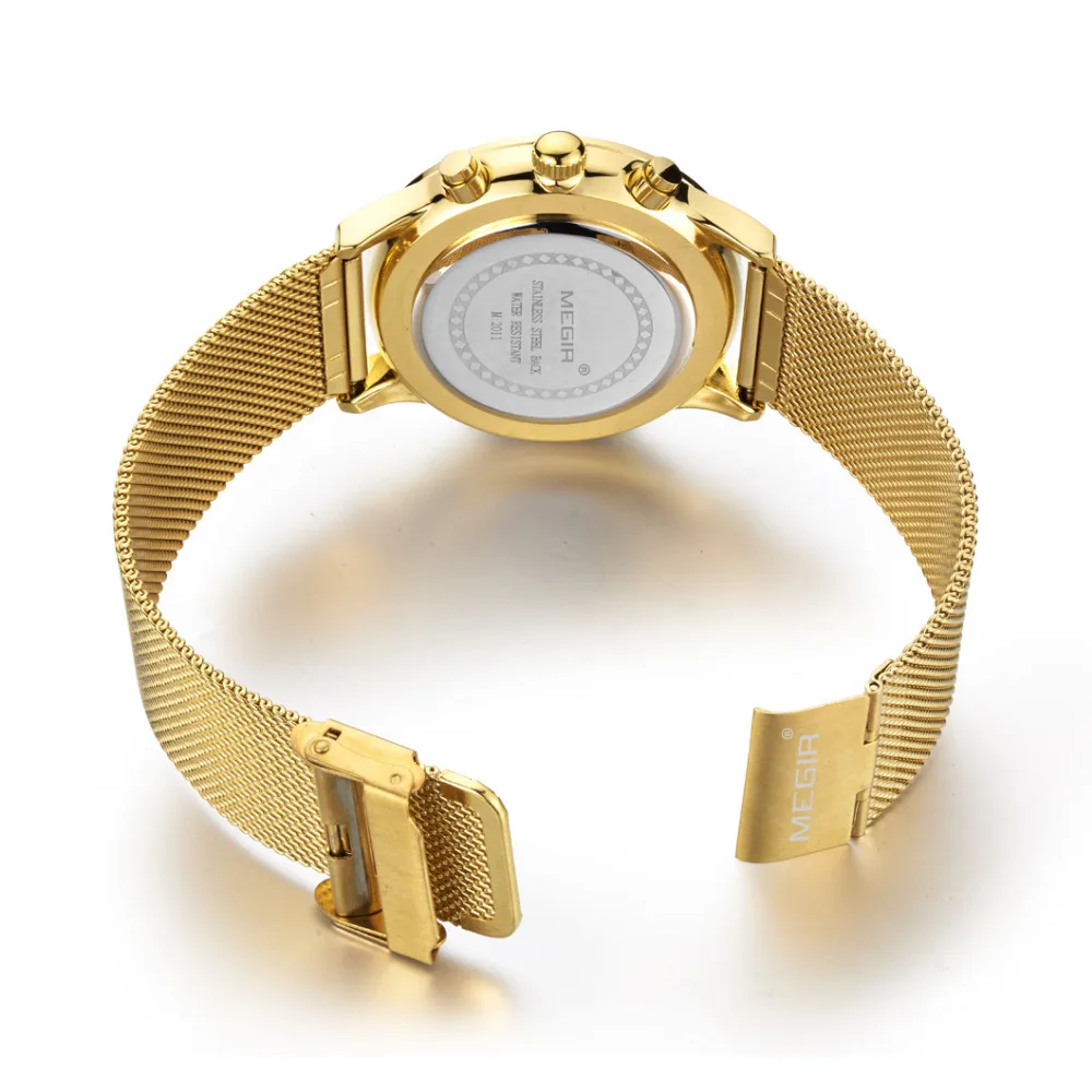 MEGIR Роскошные брендовые часы мужские из нержавеющей стали Montre Homme