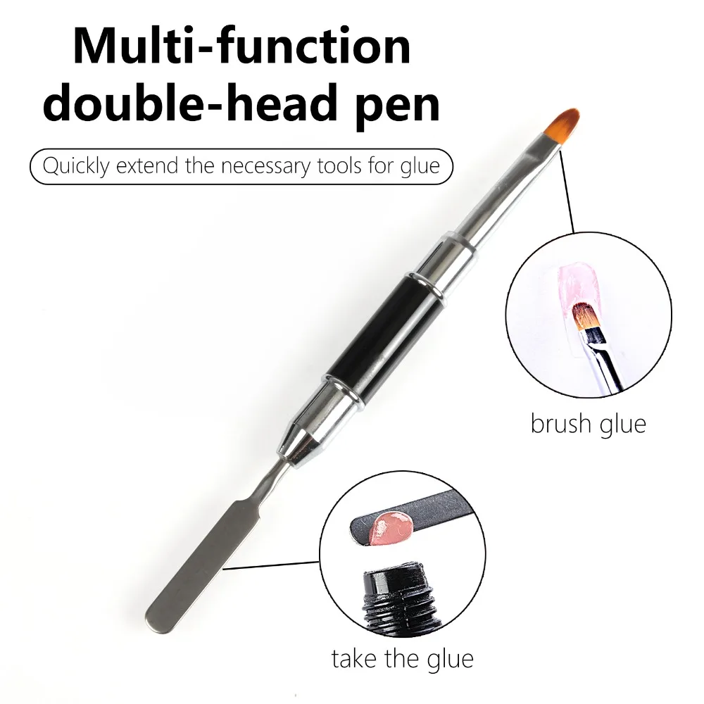 

1pcs Nail Multi Double Head Pen Fast Extension Glue Phototherapy Pen Glue / Engraving / Embossing Pen Nail Tools