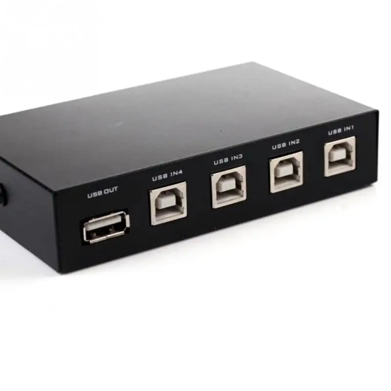 USB 2,0 4 порта распределительный Переключатель Селектор коробка концентратор для ПК компьютер ручной сканер принтер