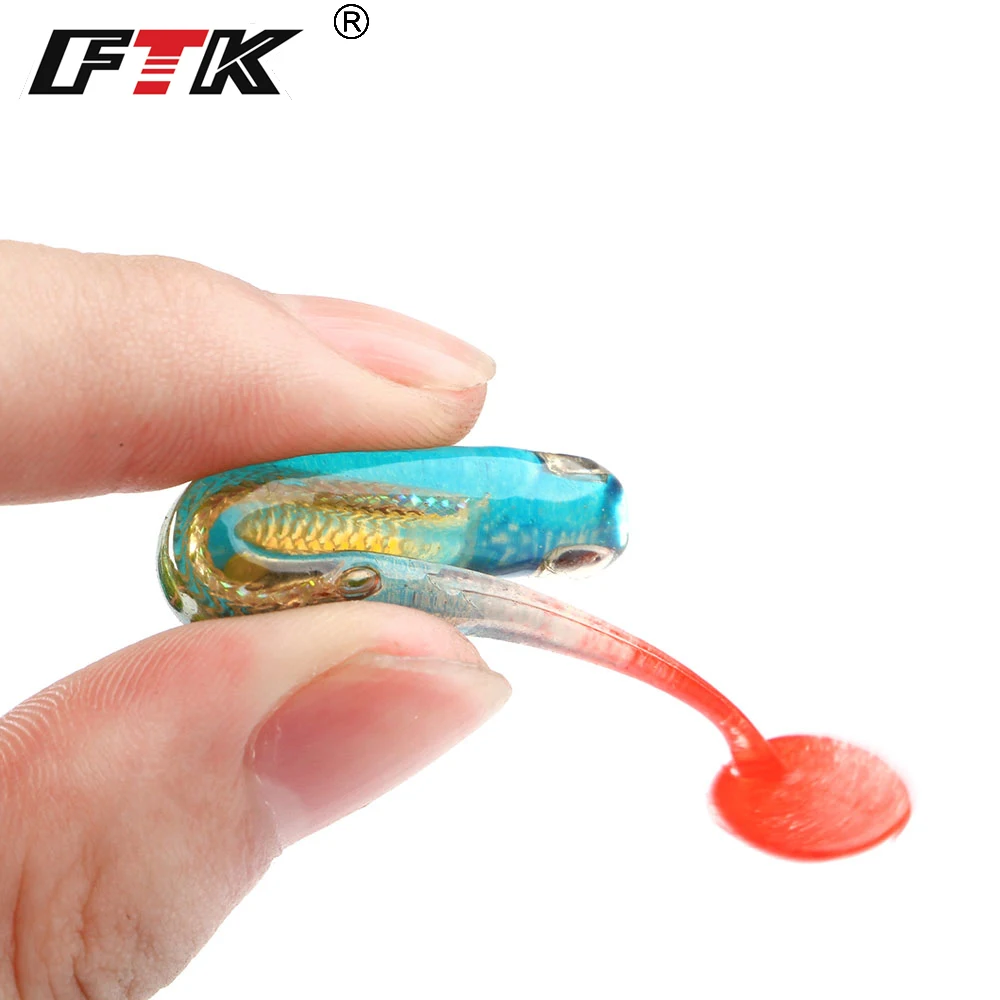 Приманка для рыбалки от FTK 5 шт. Мягкая приманка рыба снасти аксессуары 3D Eye Fishlike