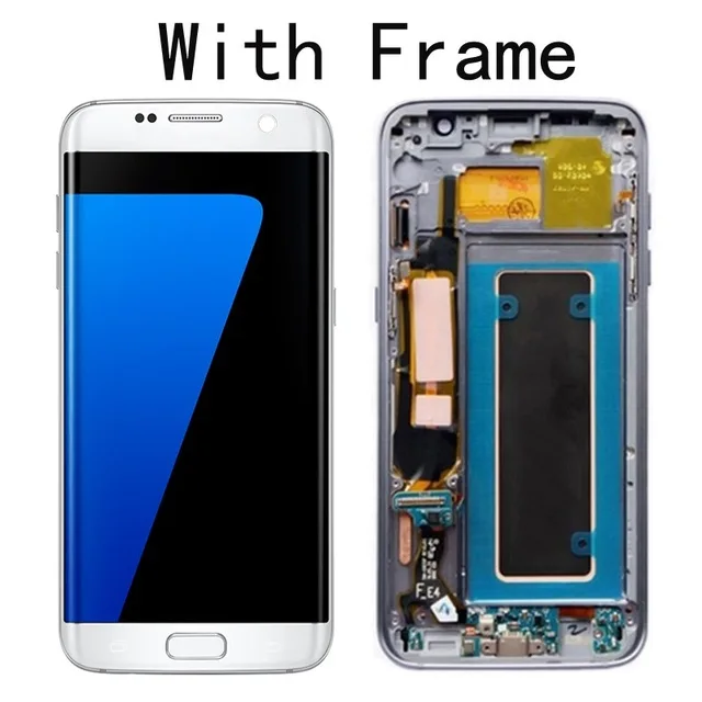 Оригинальный SUPER AMOLED ЖК-экран 5 дюйма с рамкой для SAMSUNG Galaxy s7 edge G935 G935F дигитайзер