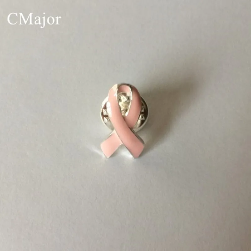 CMajor Размер 1X2cm эмалированная розовая лента значок булавки на лацканы для рака груди Брошь для женщин защита от рака груди пластиковая подарочная коробка