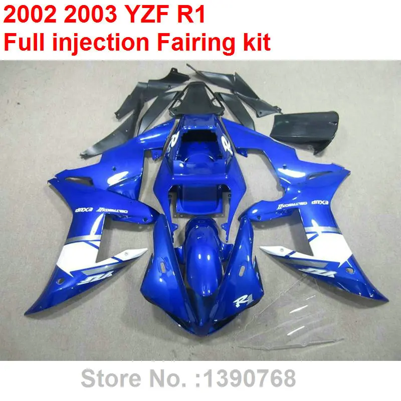 Обтекатели для кузова Yamaha YZF R1 02 03 небесно голубой черный комплект обтекателей