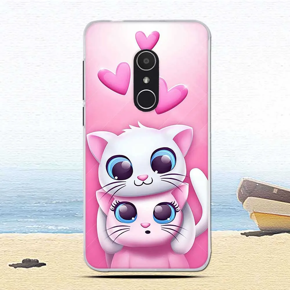 Чехол для Alcatel 1X мягкий силиконовый чехол накладка из ТПУ с милым рисунком кота 1 X