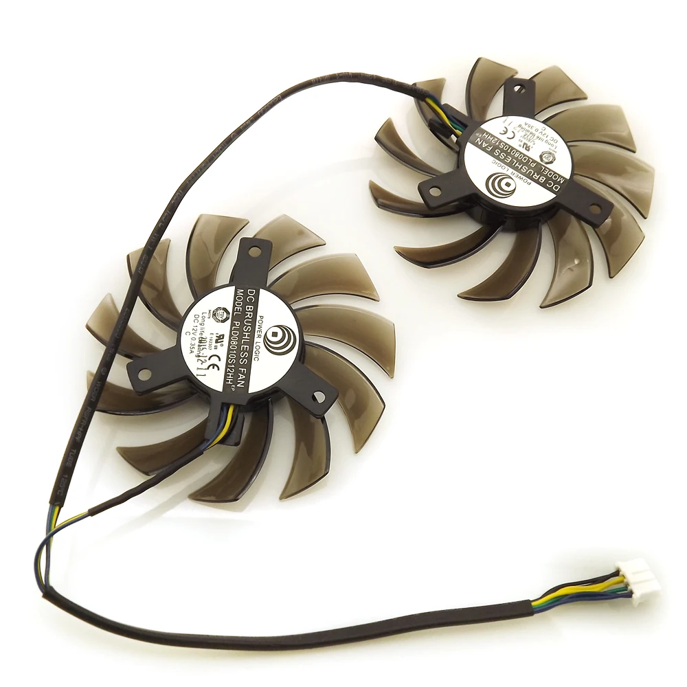 2 шт./лот PLD08010S12HH 75 мм 12V 0.35A 4Pin для MSI GTX 560 570 580 R6770 R6870 R6950 Twin Frozr II видео карта двойной