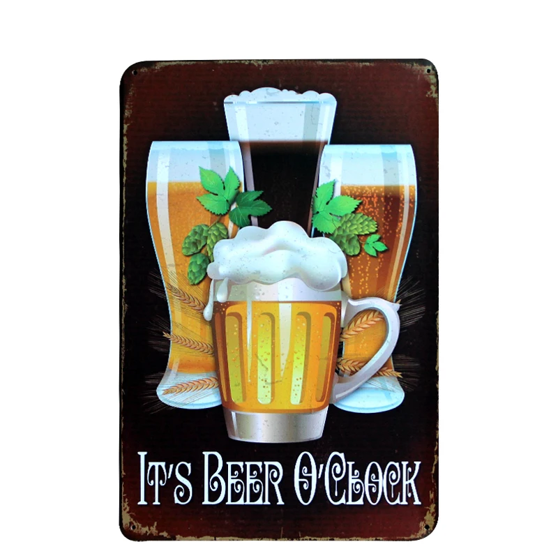 Оптовая продажа пивная тема металлическая жестяная вывеска винтажный Декор для