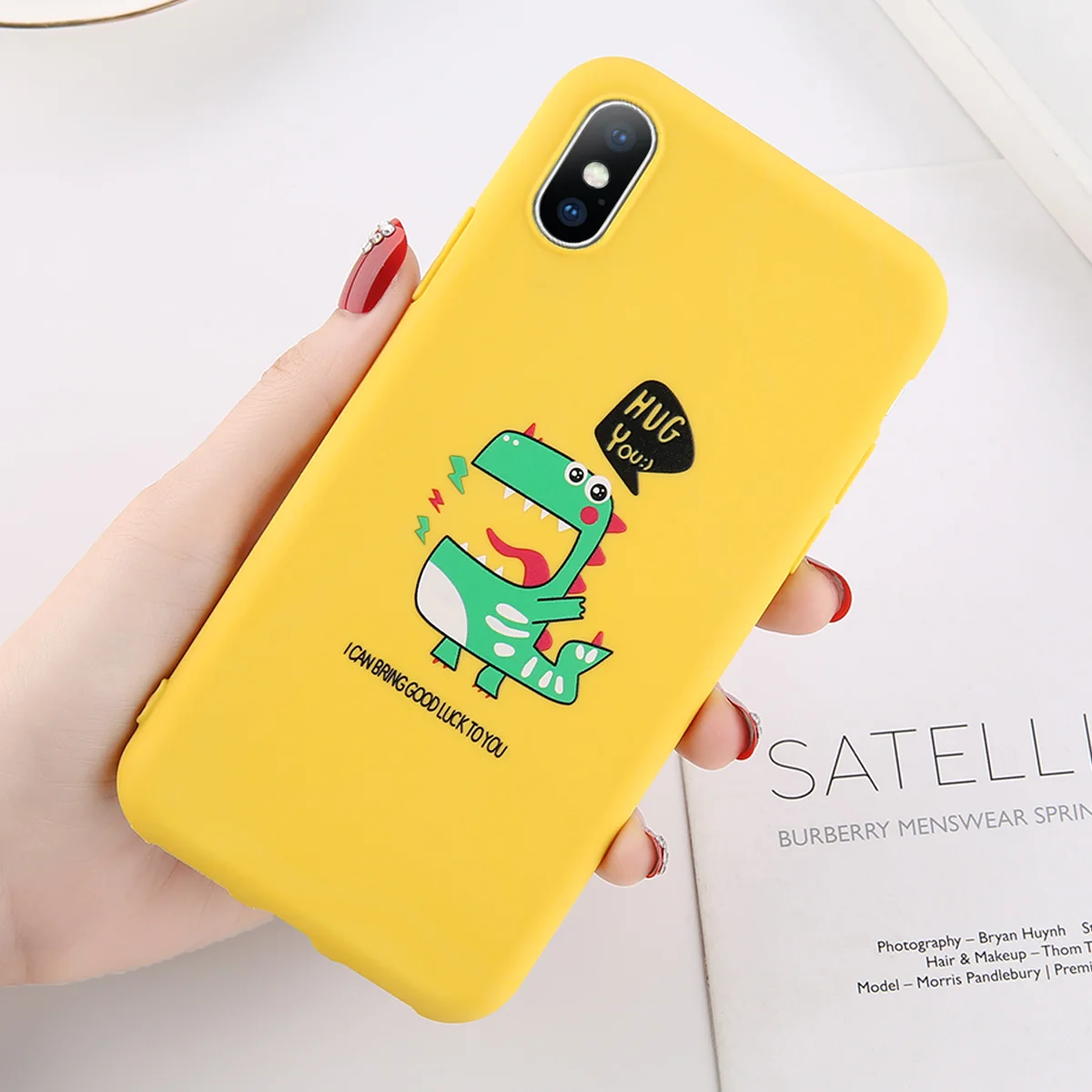 T6 Lovebay чехол для телефона для iPhone 11, 6, 6 s, 7, 8 Plus, X, XR, XS Max, 5 5S, мягкий ТПУ чехол с милым котом, динозавром для iPhone 11Pro Max, чехол s - Цвет: T6