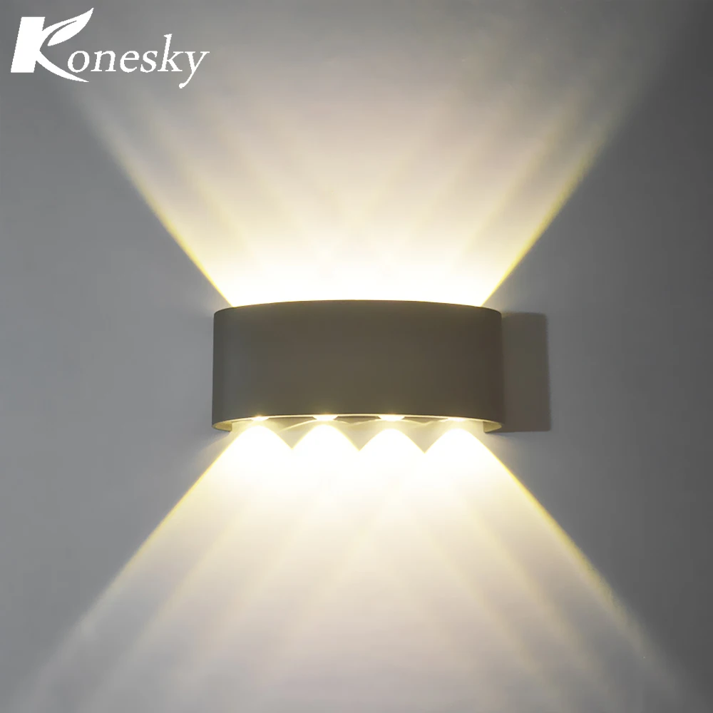 8 Вт 8LED COB настенный светильник с двумя головками вверх и вниз водонепроницаемый