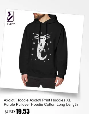 Axolotl Толстовка Axolotl Принт толстовки XL фиолетовый пуловер Толстовка хлопок длинная длина теплая Мужская Уличная Повседневная Толстовка