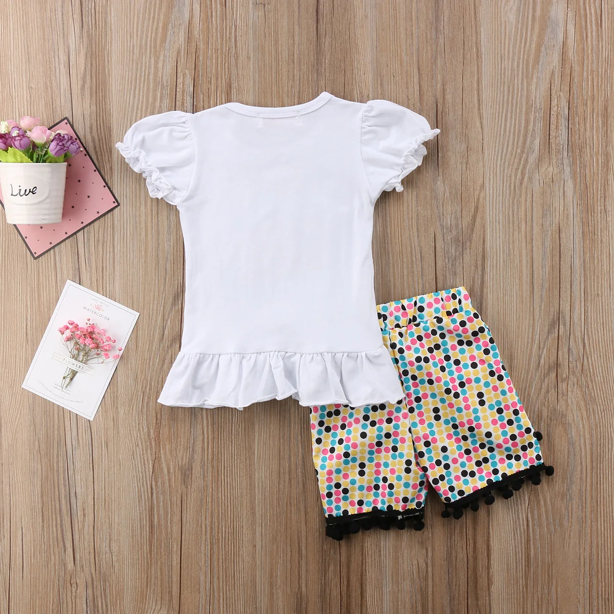 Комплект из 2 предметов топы с короткими рукавами для новорожденных девочек