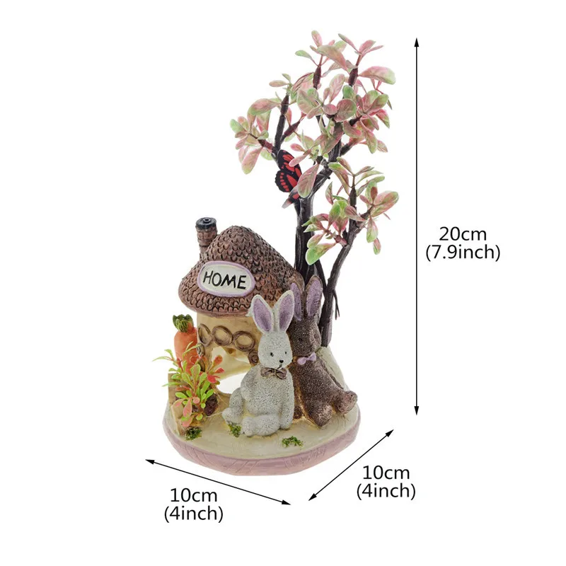 

Saim Aquarium Ornaments Artificial Resin Decorative Stone Rabbit House Butterfly Tree Plastic Plant Decor for Aquarium Fish Tank