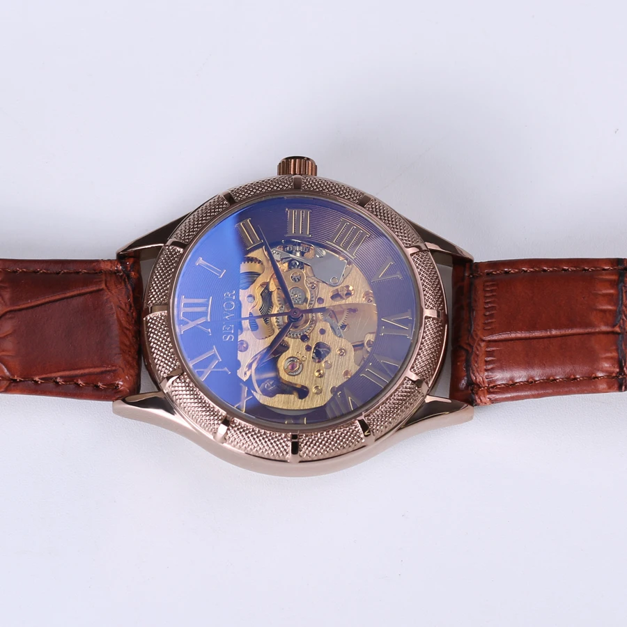 Часы скелетоны мужские фотохромные из голубого стекла автоматические|watch brand|watch