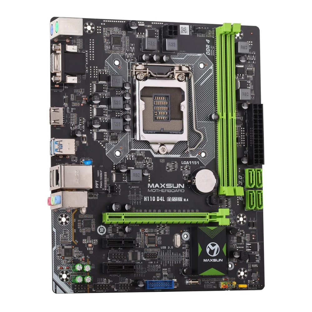 Maxsun H110D4L все твердые M.4 материнской IntelLGA1151 двухканальный DDR4 HDMI + VGA 4 * SATA3.0 24 4pin 2 USB2.0