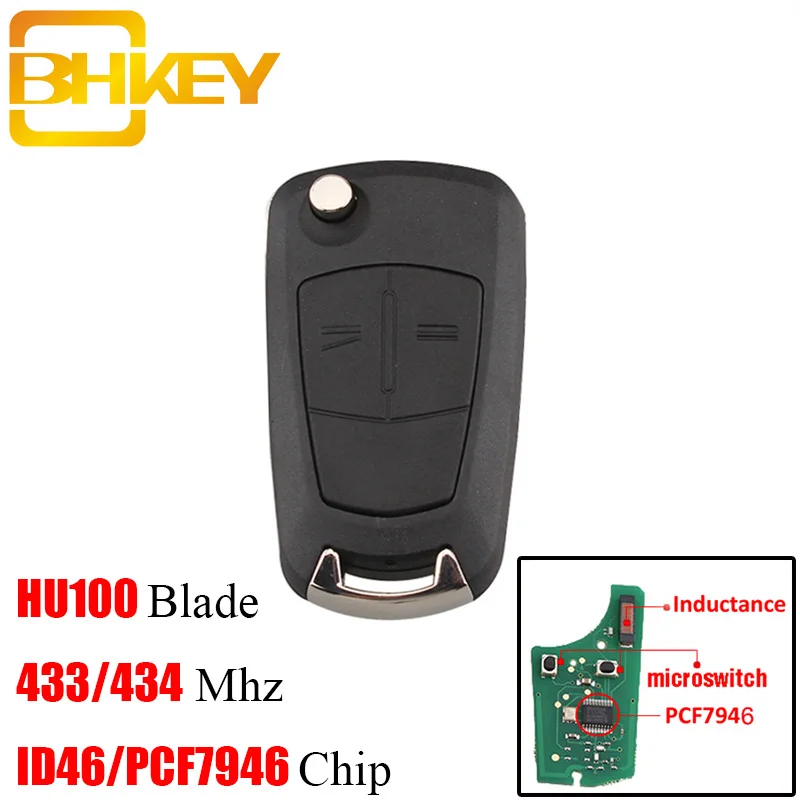 Чип транспондера BHKEY PCF7941/PCF7946 для Opel 433 Мгц дистанционный ключ Vauxhall Astra H Zafira B 2005 2010