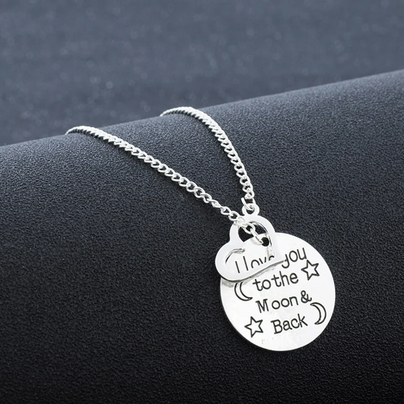 Модное ожерелье с подвеской надписью I Love You To The Moon &amp Back'' Heart женское ювелирное