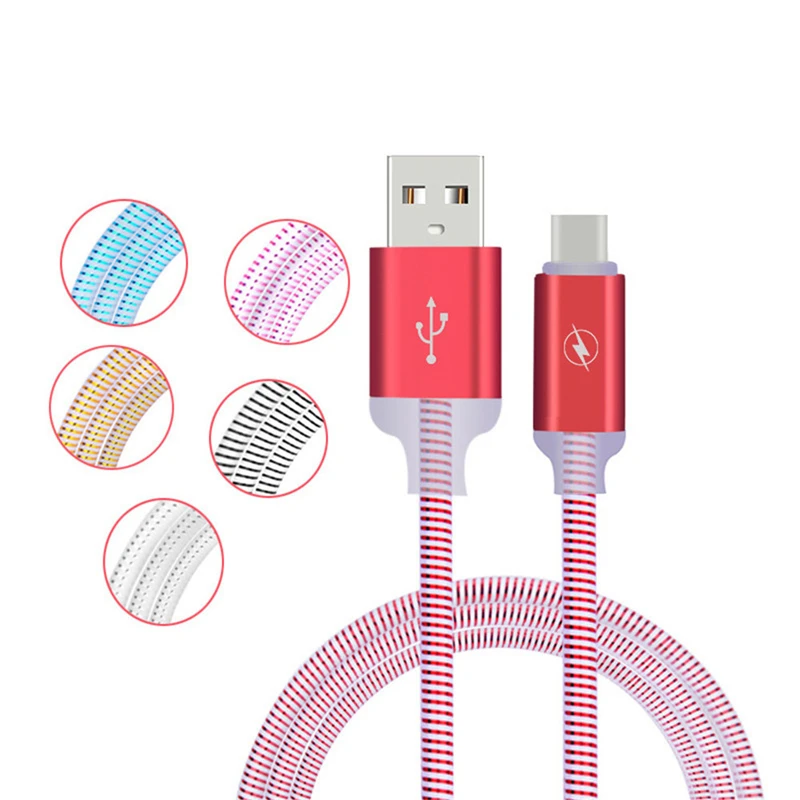 Светодиодный спиральный кабель Lumines для iPhone 7 X XS max USB быстрой зарядки и передачи