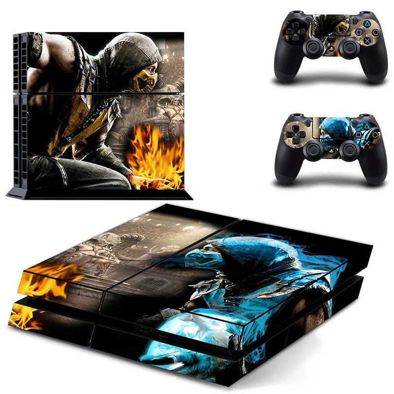 Виниловая наклейка Mortal Kombat 10 X чехол для игры PS4 кожаная PlayStation 4 и 2 наклейки