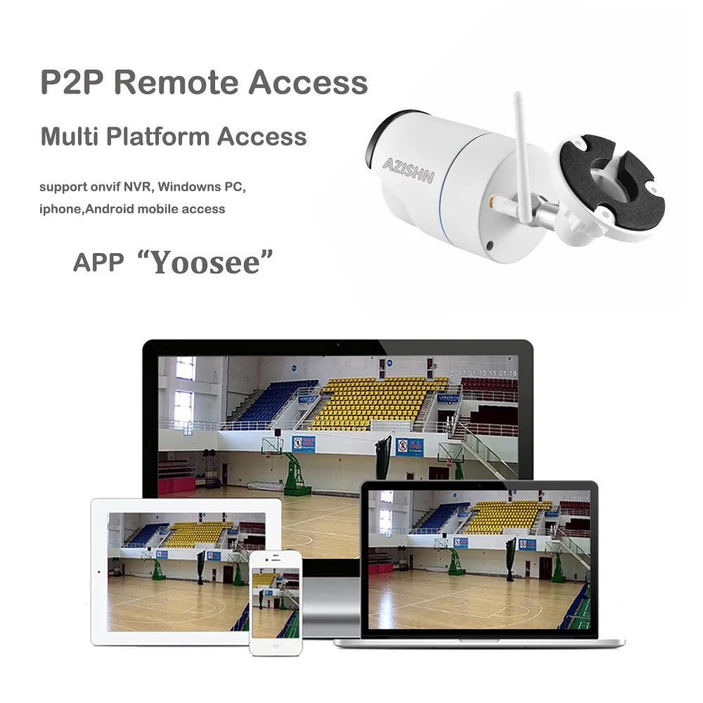 IP камера AZISHN Yoosee Wi Fi ONVIF 720P 960P 1080P беспроводная проводная P2P наружная металлическая