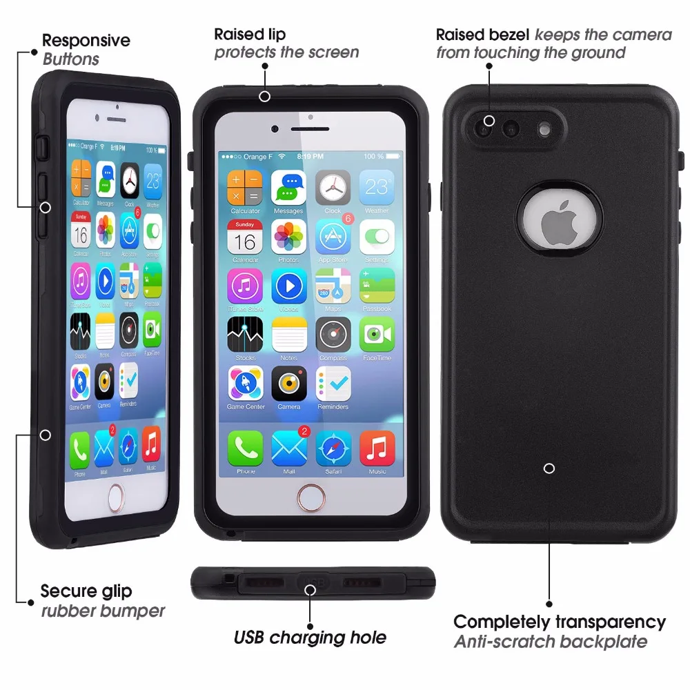 Latest Waterproof Phone Case For iphone X 7 8 PLUS IP68 Shockproof Cover caque |