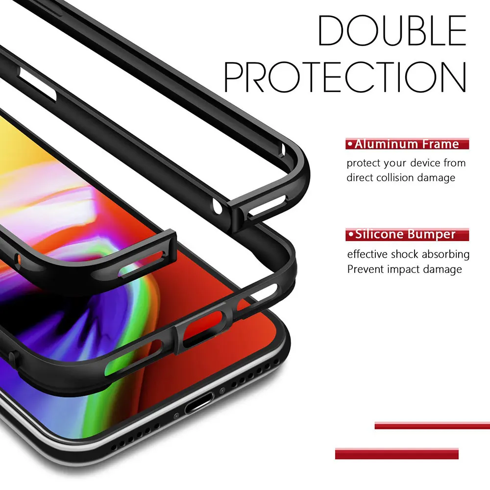 Ascromy For iPhone XS Bumper Case Luxury Aluminum Metal Silicone Frame Phone Coque Back Cover X S 10 Gold Accessories |