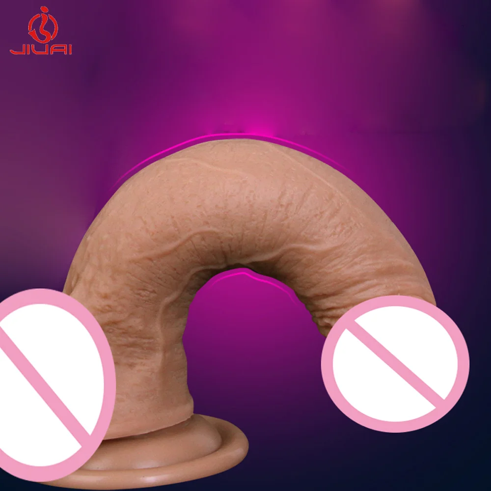 Супер мягкий большой реалистичный фаллоимитатор с присоской мужской