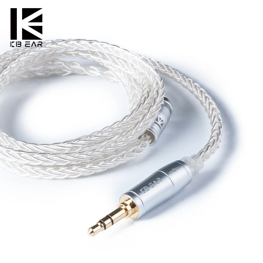 KBEAR 8 Core посеребренный кабель с MMCX/2PIN/QDC контакты использовать для ZS10 PRO ZSN PRO AS16 ZSN AS10 AS12