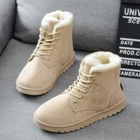 free shipping women boots faux suede snow boots women ankle boots warm fur women booties solid winter boots leather women shoes