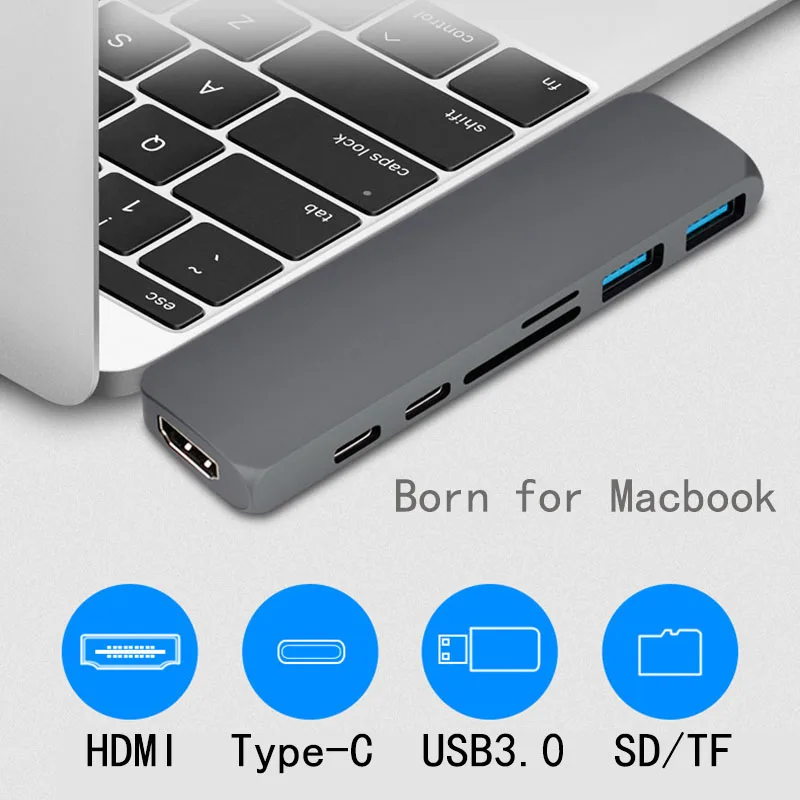 Док станция Fealushon с разъемом типа C HDMI USB хаб для ноутбука Macbook Pro HP DELL Surface Lenovo