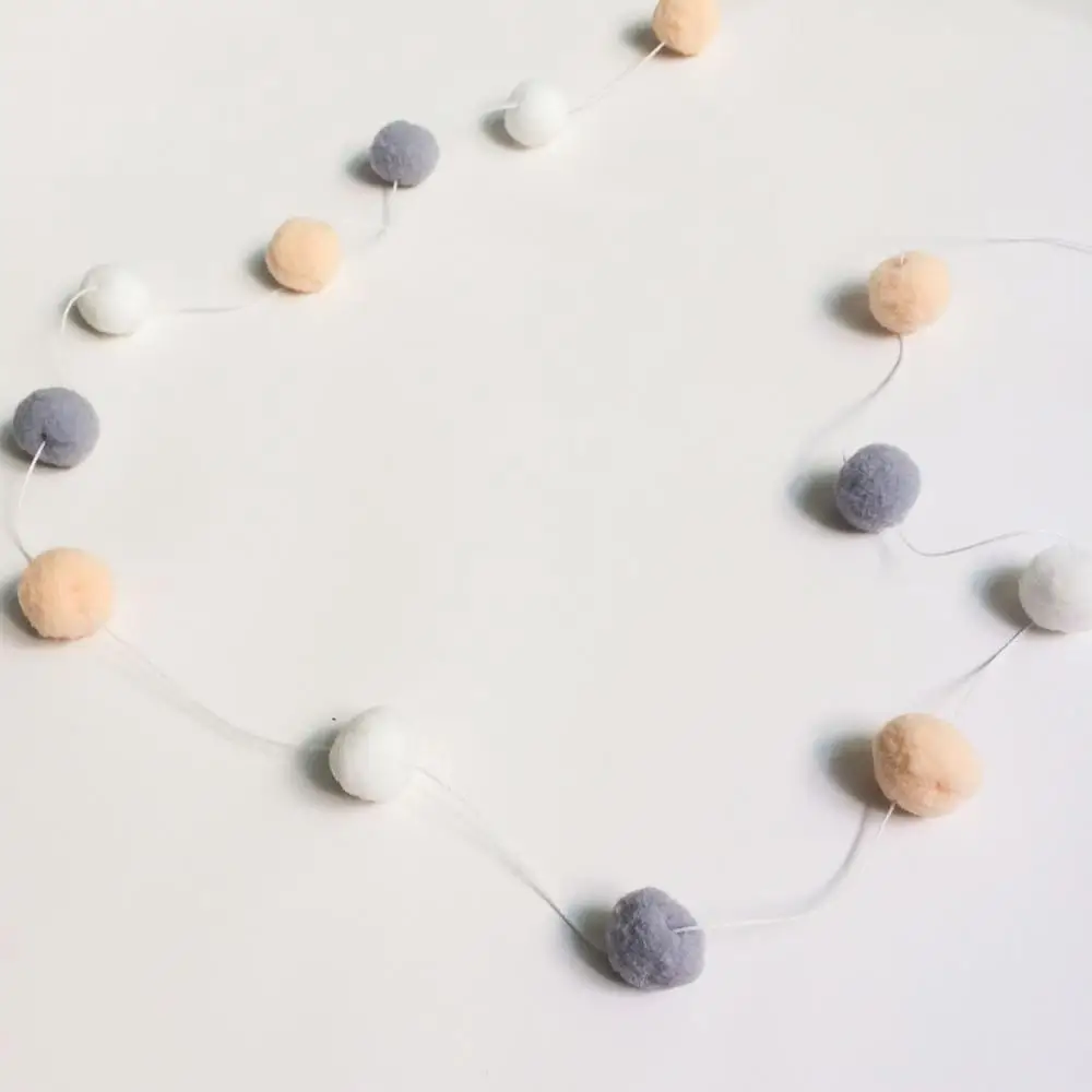 orange white gray Ins мягкие шерстяные шары ручной работы Красочные Настенный декор орнамент висячая гирлянда в скандинавском стиле для украшения детской комнаты - Цвет: orange white gray
