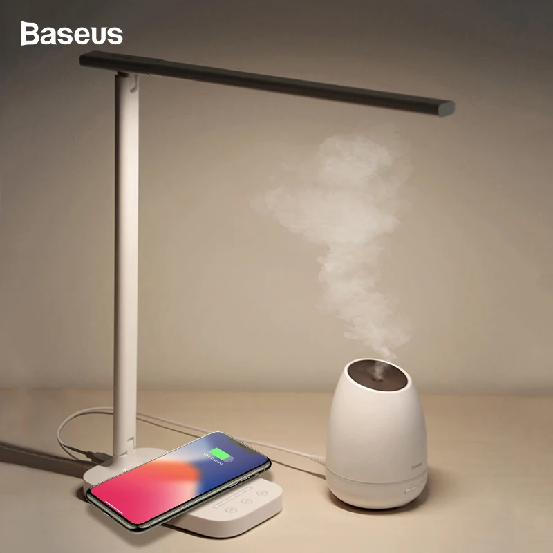 Настольная лампа Baseus, светильник Qi, беспроводное зарядное устройство для iPhone Xsmax Xs X 8, Складная Настольная лампа, беспроводная зарядная подставка для samsung S10 S9