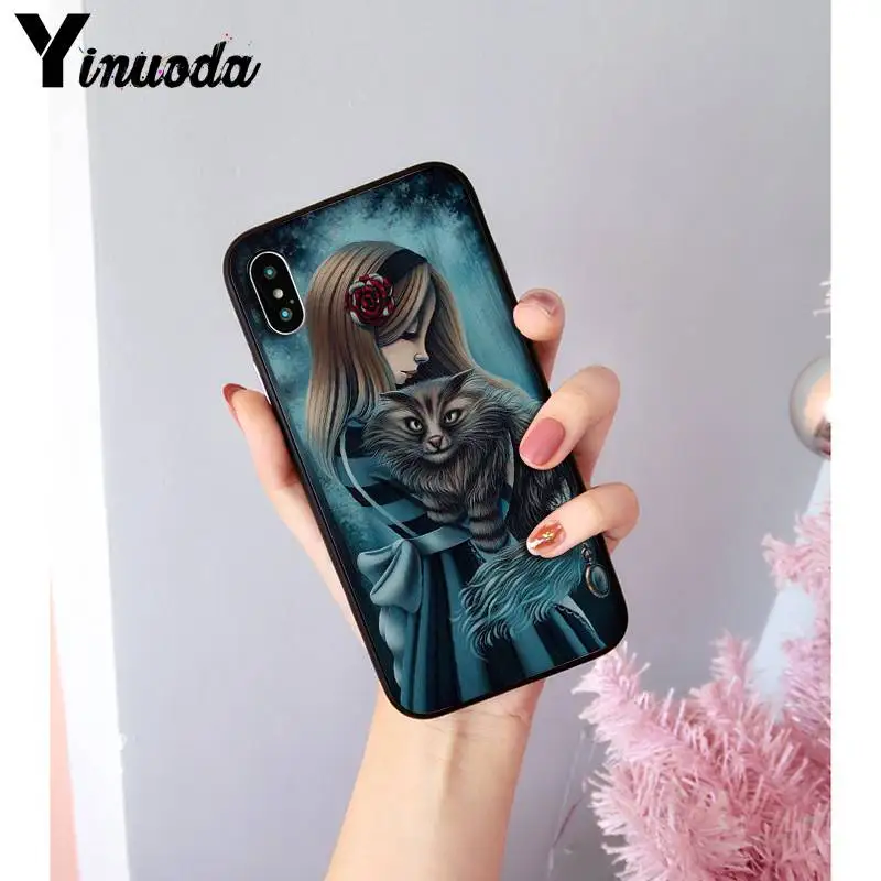 Yinuoda Алиса в стране чудес Чеширский кот чехол для телефона чехол для iPhone 8 7 6 6S Plus X XS MAX 5 5S SE XR Coque 11 11pro 11promax