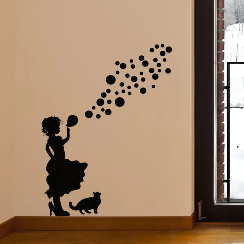 Черная креативная детская комната DIY художественные настенные наклейки домашние