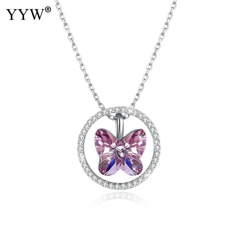 

925 Sterling Silver Necklace European Style Butterfly Oval Chain For Woman Faceted Sold Per Approx 16.1 Inch Strand