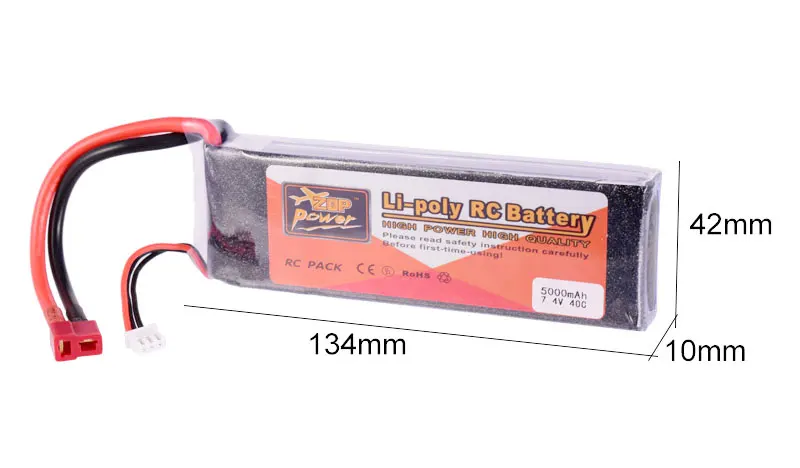 ZOP power 7,4 V 5000mAh 40C 2S Lipo батарея T Plug аккумуляторная батарея для радиоуправляемого гоночного дрона квадрокоптера вертолета автомобиля лодки