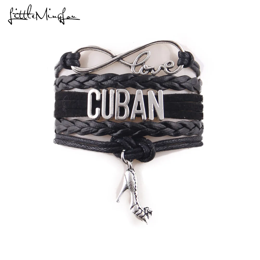 Женский браслет Infinity love CUBAN REGGAETON ZOUK танцевальный штамп подвеска каблуки кожаные