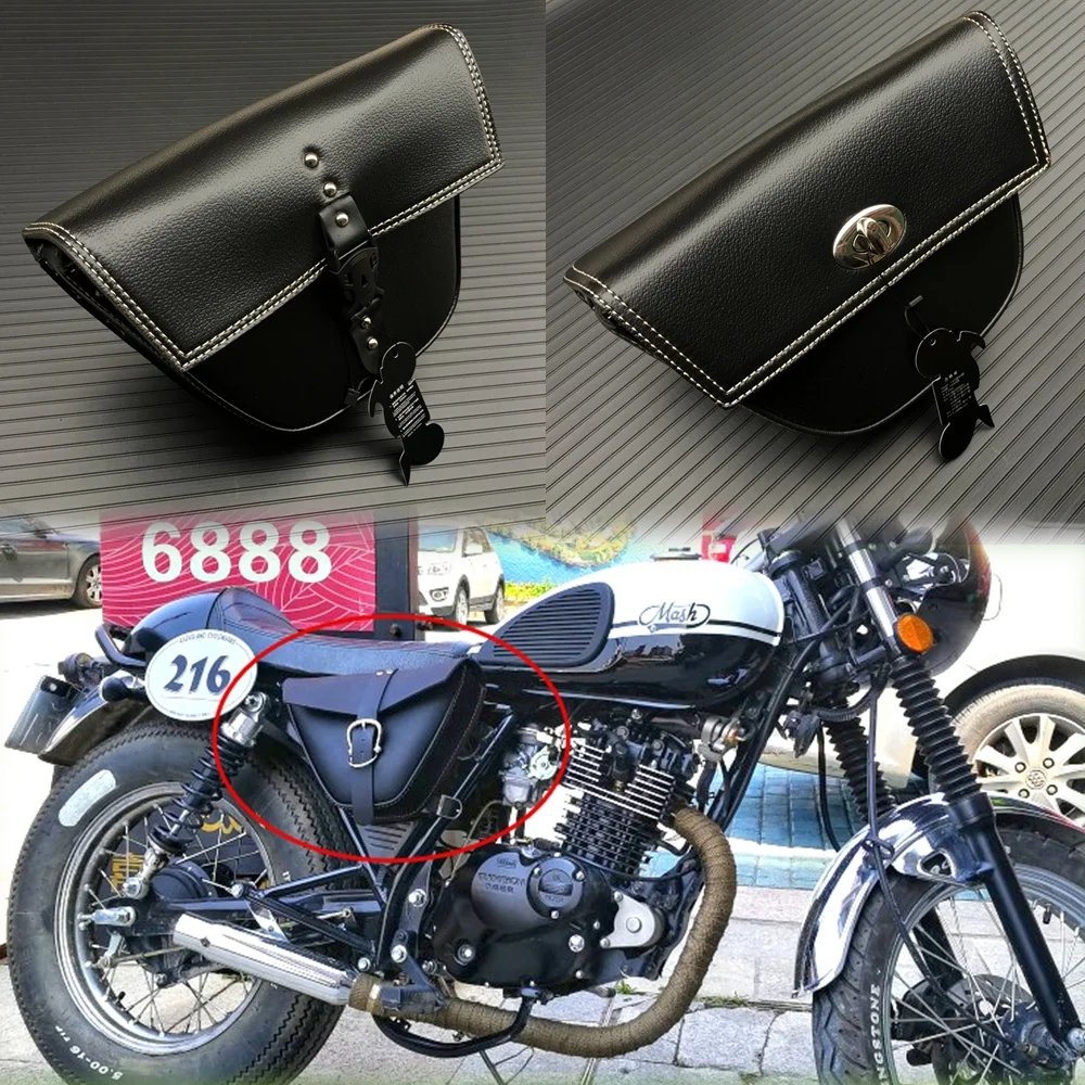 Мотоциклетная черная подседельная сумка для багажа Боковая Сумка Harley Cafe Racer ATV на